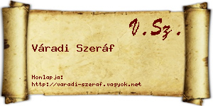 Váradi Szeráf névjegykártya